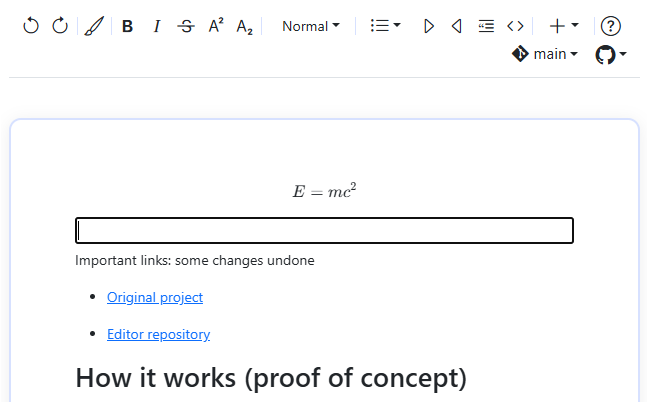 A screenshot of the WYSIWYG editor interface.